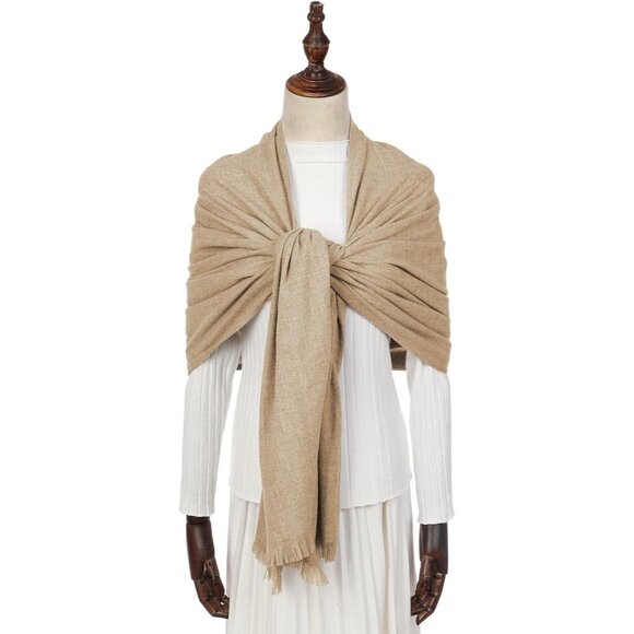 🆕 Women Tan Wedding Evening Dress Pashmina Shawl Winter Foulard Femme Wraps - Picture 4 of 7
